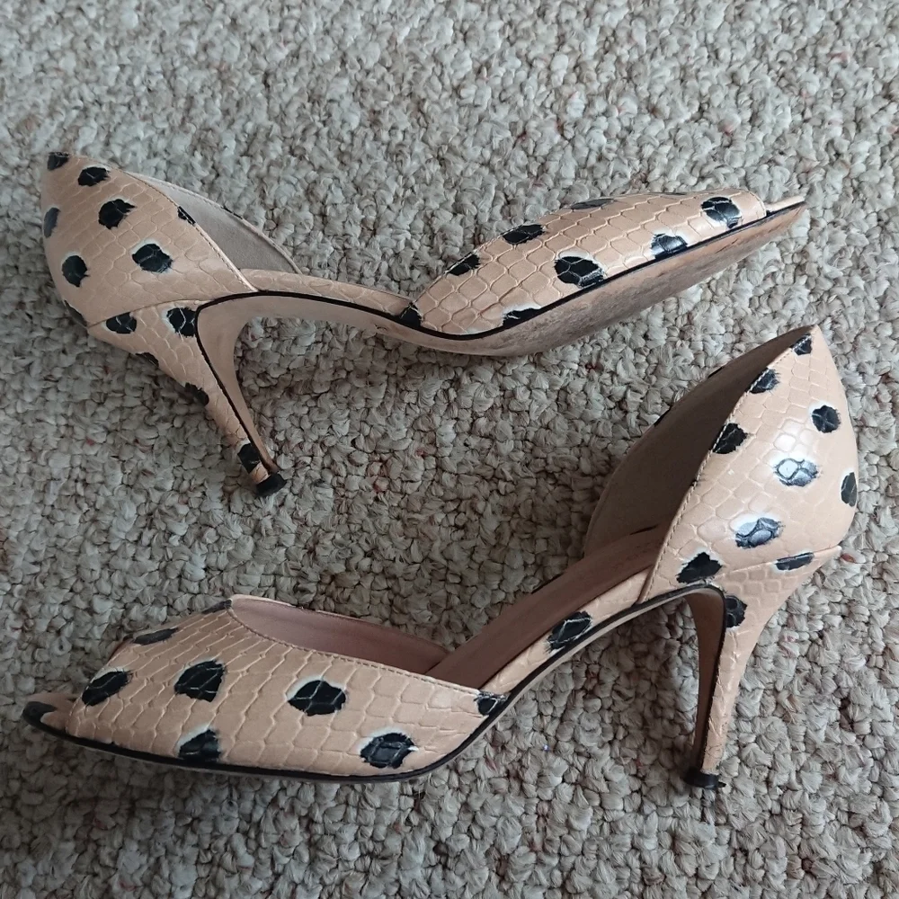 Kate Spade Lula d'Orsay pumps in a spotted snake-embossed pattern size 7.5 - Picture 6 of 12